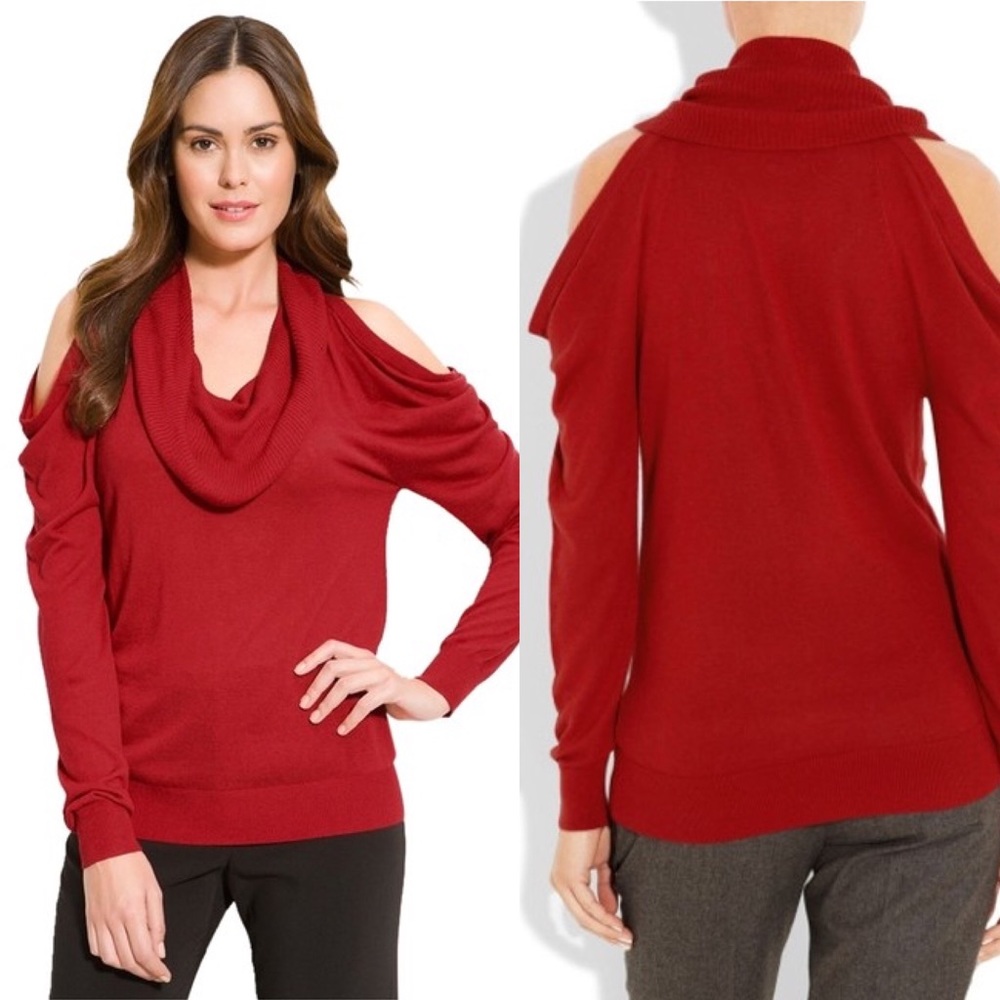 Michael Kors Cold Shoulder cowl neck silk sweater